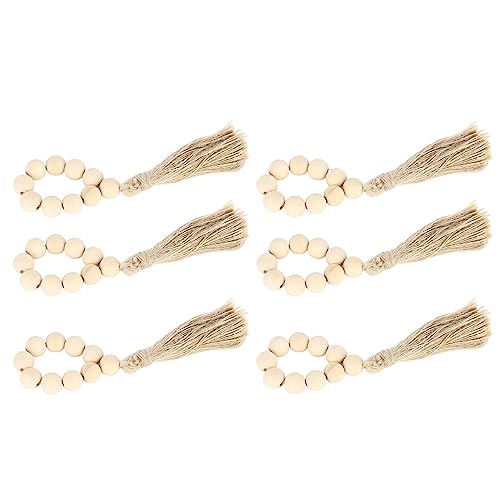 Holzperlen Serviettenringe Quasten Langlebige Holzperlen Halter Dinnerparty Dekor Dekor Holzperlen Serviettenringe Quasten Langlebige Holzperlen Halter Dinnerparty Dekor Dekor von LIYJTK