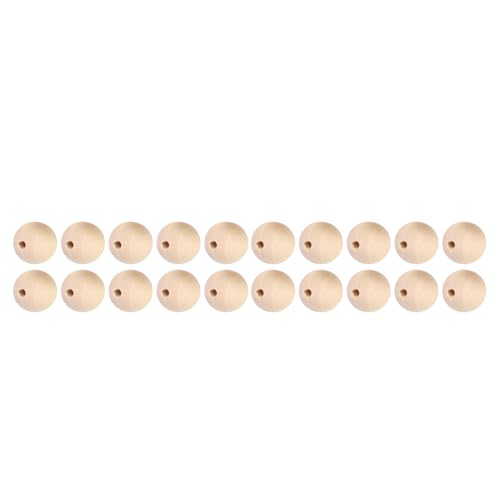 Holzperlen rund Halskette handgefertigte Accessoires für Handwerk (22mm-20pcs) von LIYJTK