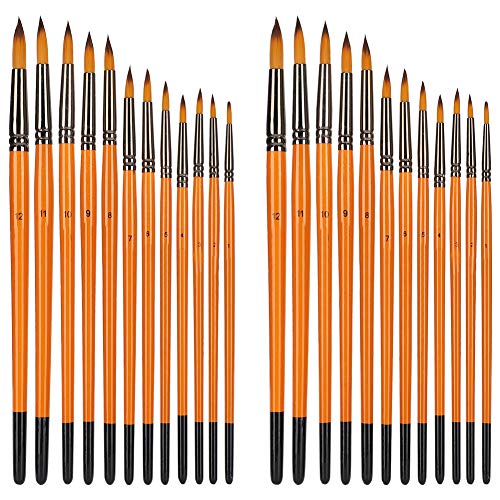 Künstler Pinsel schwarzer Schwanz Doppelfarbe Nylon Wolle Aquarell Schüler Kunstmalwerk für Öl Gouache Acryl [2 Sets] von LIYJTK