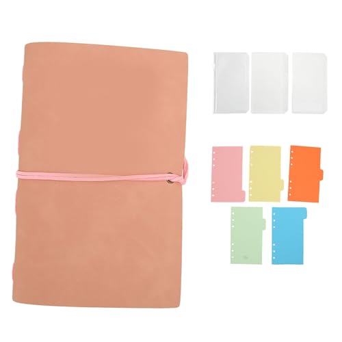 LIYJTK 80 Blätter Lose Blatt Notizbuch PU Leder Cover 6 Ring Spiral Journal für Notiz Take Writing Organizer Reise (Rosa) von LIYJTK