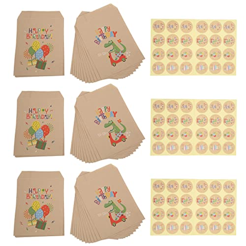 LIYJTK Dinosaurier bevorzugt Taschen Süßes Cartoon Muster Papier Party Geschenktüten Geburtstagdekoration Packung von 72 von LIYJTK