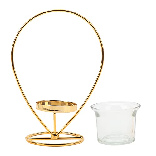 LIYJTK Geometrische Lichtbogenform Goldbeschichtung Glasbecher Kerzenständer Hochzeit LIYJTK Geometrische Lichtbogenform Goldbeschichtung Glasbecher Kerzenständer Hochzeit von LIYJTK