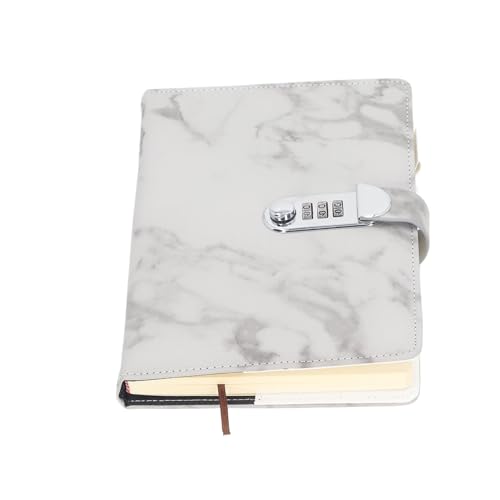 LIYJTK Gesperrtes Notebook Premium Passwort Cover gesäumtes PU Leather Journal für Office School Gray von LIYJTK