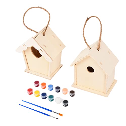 LIYJTK Holz Vogelhaus DIY kreative Anhängerdekoration Kinder Kunsthandwerk Kunsthandwerk von LIYJTK
