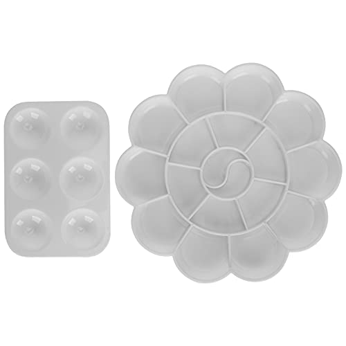 LIYJTK Plastikfarbenpalette Mischtablett für Kunstversorgungen Kindergraffiti - 2pcs verdicken Pigmentplatte von LIYJTK