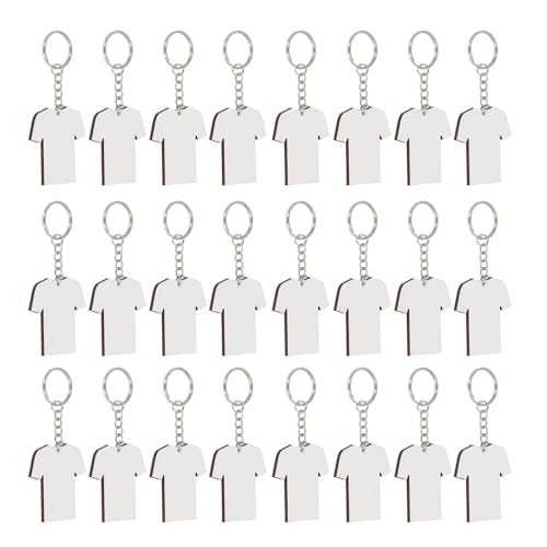 LIYJTK Schlüsselbund -Leerzeichen doppelseitig Wärmeübertragung Sport Schlüsselbund -Blanks Bulk -DIY -Hemdform von LIYJTK