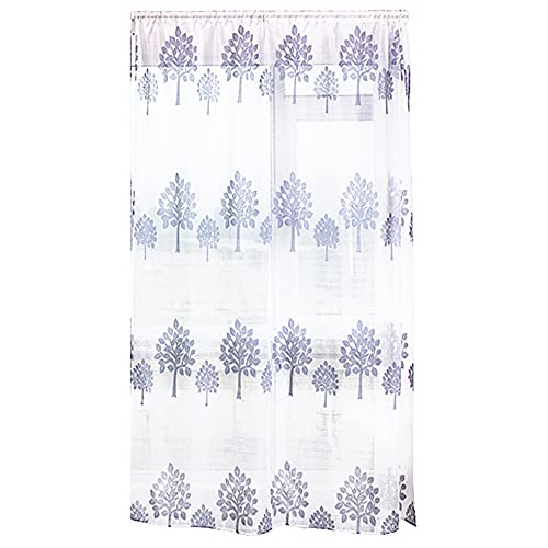 LIYJTK Super weiche bloße Voile Baumform Fenster Vorhänge grau Beige Pink für Wohnzimmer Schlafzimmeration (Grau) von LIYJTK