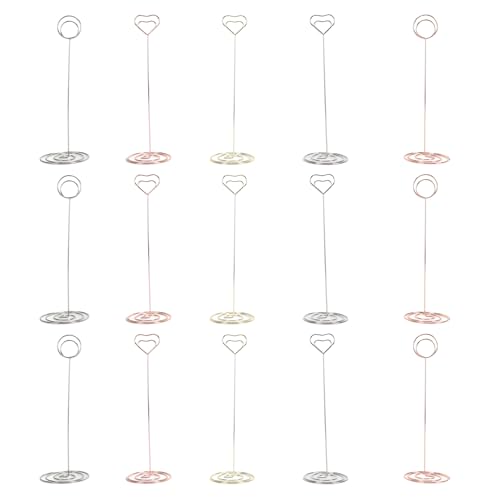 LIYJTK Tischkartenhalter-Set aus Eisen, robust, für Hochzeitsfeiern, 15-teilig, breite Basis, Tischnummernhalter LIYJTK Tischkartenhalter-Set aus Eisen, robust, für Hochzeitsfeiern, 15-teilig, breite Basis, Tischnummernhalter von LIYJTK