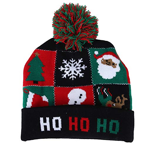 LIYJTK WEIHNACHTS NITTED SOFT WARM WINTER HUT HAT HAT CHILDREN ERWACHSENE FESTIVALS FEIERTAGS PARTY (Typ 7) von LIYJTK