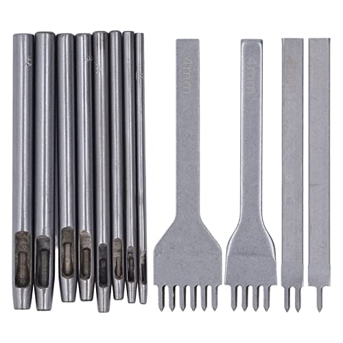 Ledernähte Punch -Set hoher Kohlenstoffstahl -Stecker runden Loch -Loch -Loch -Handbuch Druckwerkzeug DIY -Lederhandwerk anwendbar von LIYJTK