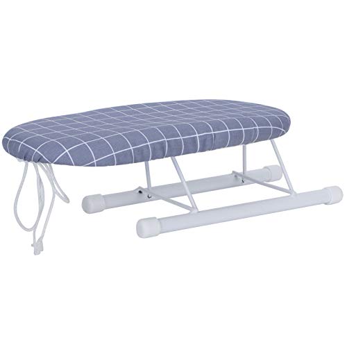 Mini -Bügelbrett Faltbare Kragen Bügeltisch Reisen Verwendung für Bügelzubehör zu Hause (Klassischer blauer Plaid) von LIYJTK