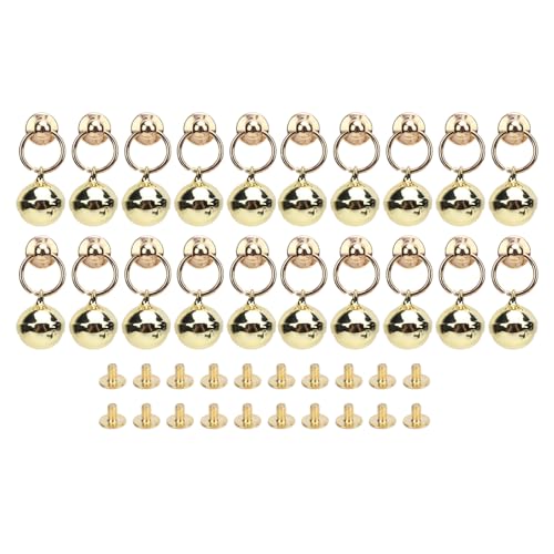 Nietschraube Glocken Nieten Ziehen Ringe gekreuzte Schrauben für Lederhandwerksprojekte (Gold) von LIYJTK