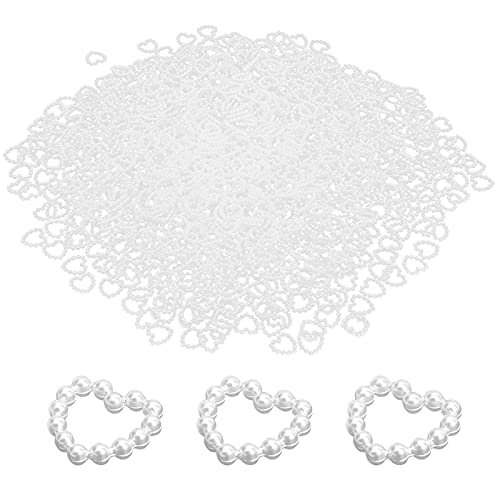 PEARL BEADED HEART CUTE JUWELRY ACCESSOIRES FÜR ARMESSEN OHRRINGS HALSKETTEN (21 Rose Rot) (15 reines Weiß) von LIYJTK