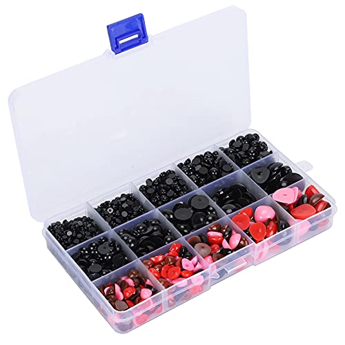 Plastikaugen Nasen Craft Kit Set mit Aufbewahrungsbox für Puppen DIY -Handwerk (2575 Schwarz) (2575 gemischte Farben) von LIYJTK