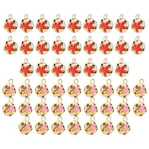 Retro Hohle Blumenkugel Metall DIY Kleine Perlen Schmuck Zubehör für Party Weihnachten Kinder 50 Stücke von LIYJTK
