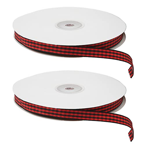 Rotes schwarzes Plaidband glatterer Textur Gitterdesign Kabelgeschenk -Verpackung Partydekorationen für Hochzeiten von LIYJTK
