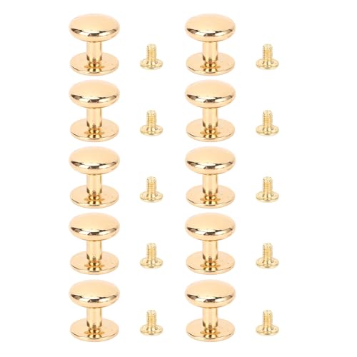Runde Kopfknopf Nieten Starke dauerhafte Screwback -Nieten für mehrere Anwendungen (Gold) von LIYJTK