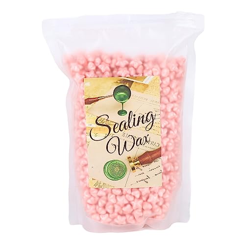 Star Wachs Perlen Versiegelungsstempelwachs Hochzeitseinladungen Umschläge 500g (Beige) (Perle Pink) von LIYJTK