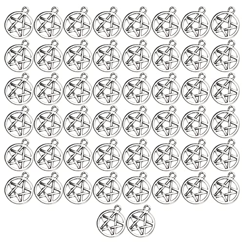 Sternheizt 5-Punkte runde Ornamente Dekorative DIY-Handwerk Retro Silber 50pcs von LIYJTK
