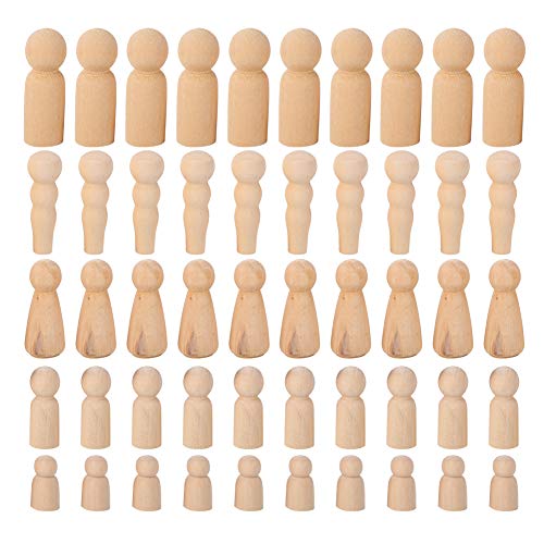 Unvollendete hölzerne Peg Dolls Creative DIY Craft School Ornamente Set 50 Prozent Unvollendete hölzerne Peg Dolls Creative DIY Craft School Ornamente Set 50 Prozent von LIYJTK