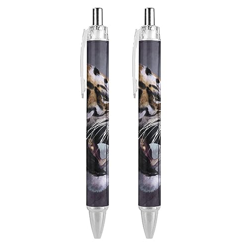 LIYvde Angry Tiger Kugelschreiber, einziehbarer Stift, Arbeitsstifte, Rollkugelschreiber für Büro, Zuhause, 2 Stück LIYvde Angry Tiger Kugelschreiber, einziehbarer Stift, Arbeitsstifte, Rollkugelschreiber für Büro, Zuhause, 2 Stück von LIYvde