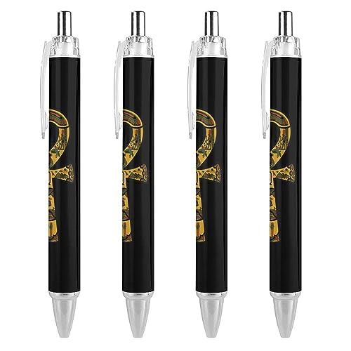 LIYvde Ankh detaillierter RBG Kugelschreiber, einziehbarer Stift, Arbeitsstifte, Rollkugelschreiber für Büro, Zuhause, 4 Stück von LIYvde