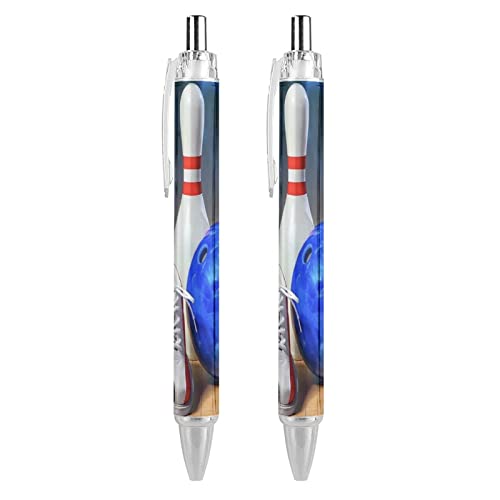 LIYvde Bowlingschuh-Druck-Kugelschreiber, einziehbar, Arbeitsstifte für Männer und Frauen, Büro, Geschenk, 2 Stück von LIYvde