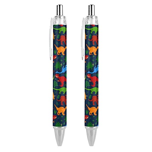 LIYvde Bunte Dinos Dinosaurier-Druck-Kugelschreiber, 0,5 mm Spitze, für Damen und Herren, 4 Stück LIYvde Bunte Dinos Dinosaurier-Druck-Kugelschreiber, 0,5 mm Spitze, für Damen und Herren, 4 Stück von LIYvde