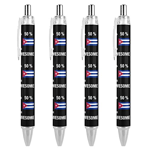 LIYvde Druckkugelschreiber mit amerikanischer Kuba-Flagge, schwarze Tinte, Kugelschreiber, Arbeitsstift für Männer und Frauen, 4 Stück LIYvde Druckkugelschreiber mit amerikanischer Kuba-Flagge, schwarze Tinte, Kugelschreiber, Arbeitsstift für Männer und Frauen, 4 Stück von LIYvde