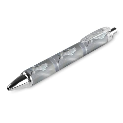 LIYvde Egret Weißreiher-Kugelschreiber, lustig, gemustert, einziehbar, schwarz, runder Schaft, feine Spitze, 0,5 mm, 1 Stück LIYvde Egret Weißreiher-Kugelschreiber, lustig, gemustert, einziehbar, schwarz, runder Schaft, feine Spitze, 0,5 mm, 1 Stück von LIYvde