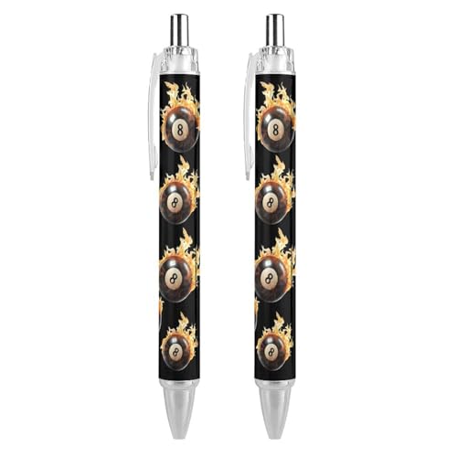 LIYvde Flaming Billard-Kugelschreiber, einziehbar, 0,5 mm, für Damen und Herren, Büro, 4 Stück LIYvde Flaming Billard-Kugelschreiber, einziehbar, 0,5 mm, für Damen und Herren, Büro, 4 Stück von LIYvde