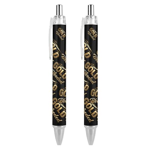 LIYvde Goldblut-Kugelschreiber, glattes Schreiben, Gelschreiber, 0,5 mm, feine schwarze Tinte, Bürobedarf, 2 Stück LIYvde Goldblut-Kugelschreiber, glattes Schreiben, Gelschreiber, 0,5 mm, feine schwarze Tinte, Bürobedarf, 2 Stück von LIYvde