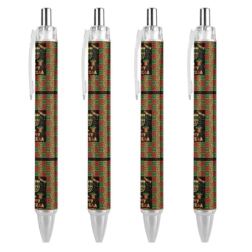 LIYvde Happy Kwanzaa Kugelschreiber, einziehbar, Bürobedarf, Geschenke für Damen und Herren, 4 Stück LIYvde Happy Kwanzaa Kugelschreiber, einziehbar, Bürobedarf, Geschenke für Damen und Herren, 4 Stück von LIYvde