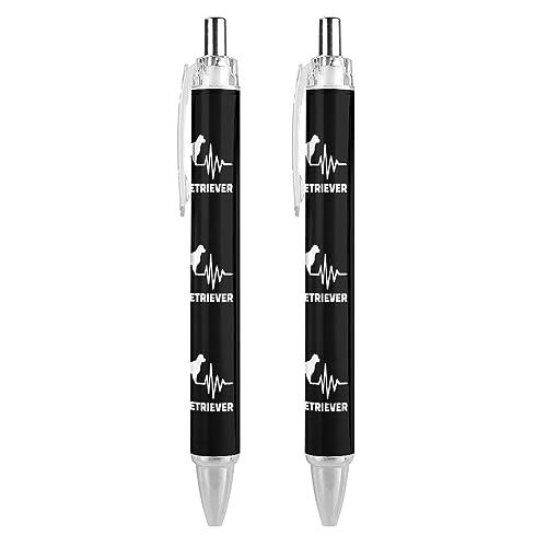 LIYvde Heartbeat Golden Retriever Kugelschreiber, einziehbarer Stift, Arbeitsstifte, Rollkugelschreiber für Büro, Zuhause, 2 Stück LIYvde Heartbeat Golden Retriever Kugelschreiber, einziehbarer Stift, Arbeitsstifte, Rollkugelschreiber für Büro, Zuhause, 2 Stück von LIYvde