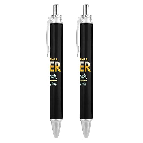 LIYvde Holding Beer Pretty Busy Kugelschreiber, einziehbarer Stift, Arbeitsstifte, Rollkugelschreiber für Büro, Zuhause, 2 Stück von LIYvde