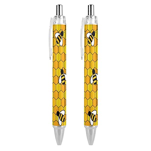 LIYvde Honey Bees Kugelschreiber, einziehbar, für Männer und Frauen, Büro, Geschenk, 2 Stück von LIYvde