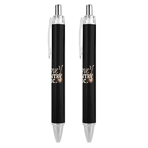 LIYvde I Love Country Music Kugelschreiber, einziehbarer Stift, Arbeitsstifte, Rollkugelschreiber für Büro, Zuhause, 2 Stück LIYvde I Love Country Music Kugelschreiber, einziehbarer Stift, Arbeitsstifte, Rollkugelschreiber für Büro, Zuhause, 2 Stück von LIYvde