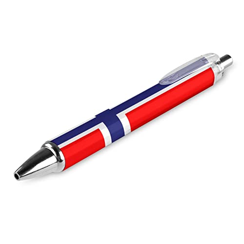 LIYvde Kugelschreiber mit Flagge Norwegens, Patriotisches Thema, blaue Tinte, Unabhängigkeitstag, Schreiben und Unterschrift, Gelschreiber, 4 Stück von LIYvde