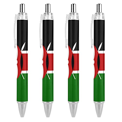 LIYvde Kugelschreiber mit Kenianischer Flagge, schwarze Tinte, glattes Schreiben, Kugelschreiber für Büro, Schule, 4 Stück LIYvde Kugelschreiber mit Kenianischer Flagge, schwarze Tinte, glattes Schreiben, Kugelschreiber für Büro, Schule, 4 Stück von LIYvde