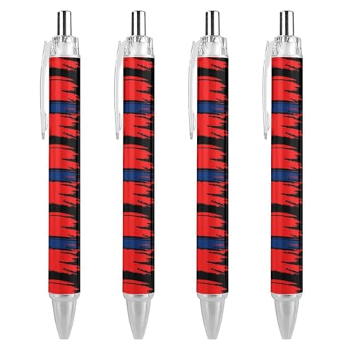 LIYvde Kugelschreiber mit Norwegen-Flagge, lustig, gemustert, einziehbar, schwarz, runder Schaft, feine Spitze, 0,5 mm, 1 Stück von LIYvde