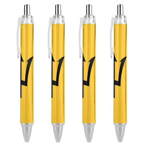 LIYvde Lustiger Kugelschreiber mit Barbados-Flagge, einziehbarer Kugelschreiber, 0,5 mm, für Damen und Herren, Büro, 4 Stück von LIYvde