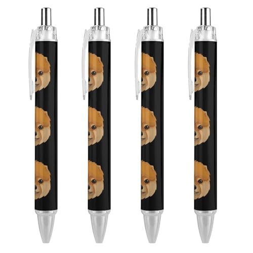 LIYvde Lustiger Kugelschreiber mit Zwerggesicht, einziehbarer Kugelschreiber, 0,5 mm, für Damen und Herren, Büro, 4 Stück von LIYvde