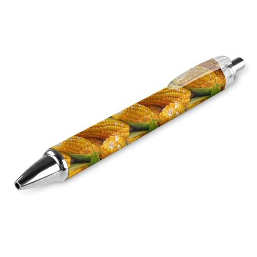 LIYvde Mais-Kugelschreiber, lustig, gemustert, einziehbar, schwarz, runder Schaft, feine Spitze, 0,5 mm, 1 Stück LIYvde Mais-Kugelschreiber, lustig, gemustert, einziehbar, schwarz, runder Schaft, feine Spitze, 0,5 mm, 1 Stück von LIYvde