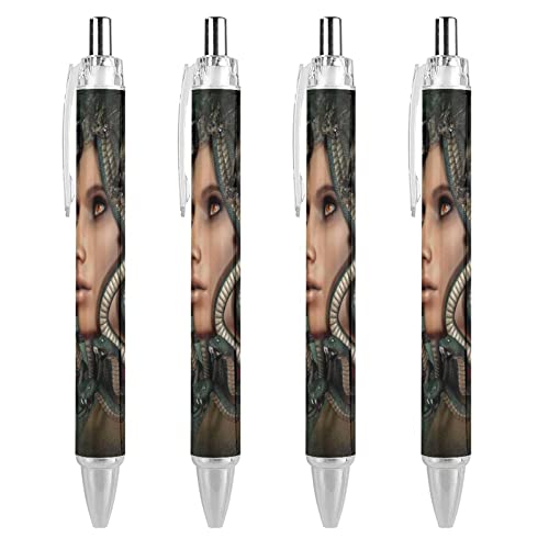 LIYvde Mythology Medusa Kugelschreiber, einziehbar, Arbeitsstifte für Männer und Frauen, Büro, Geschenk, 4 Stück LIYvde Mythology Medusa Kugelschreiber, einziehbar, Arbeitsstifte für Männer und Frauen, Büro, Geschenk, 4 Stück von LIYvde