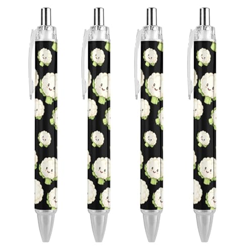 LIYvde Niedlicher Blumenkohl-Kugelschreiber, glattes Schreiben, Gelschreiber, 0,5 mm, feine schwarze Tinte, Bürobedarf, 4 Stück LIYvde Niedlicher Blumenkohl-Kugelschreiber, glattes Schreiben, Gelschreiber, 0,5 mm, feine schwarze Tinte, Bürobedarf, 4 Stück von LIYvde
