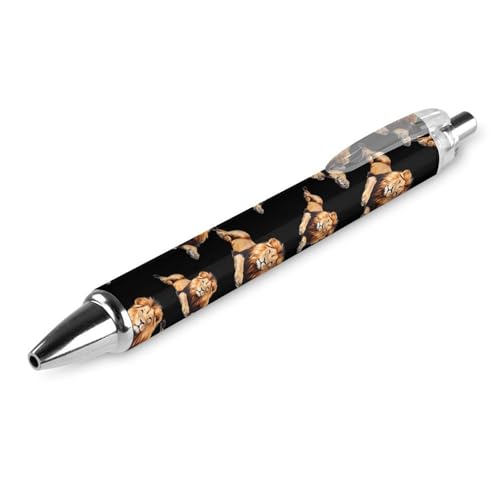 LIYvde Niedlicher Kugelschreiber mit Löwenmotiv, einziehbar, 0,5 mm, für Damen und Herren, Büro, 1 Stück von LIYvde