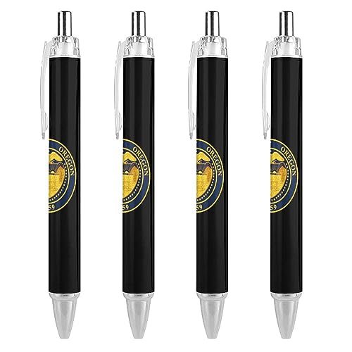 LIYvde Oregon State Seal Kugelschreiber, einziehbarer Stift, Arbeitsstifte, Rollkugelschreiber für Büro, Zuhause, 4 Stück von LIYvde