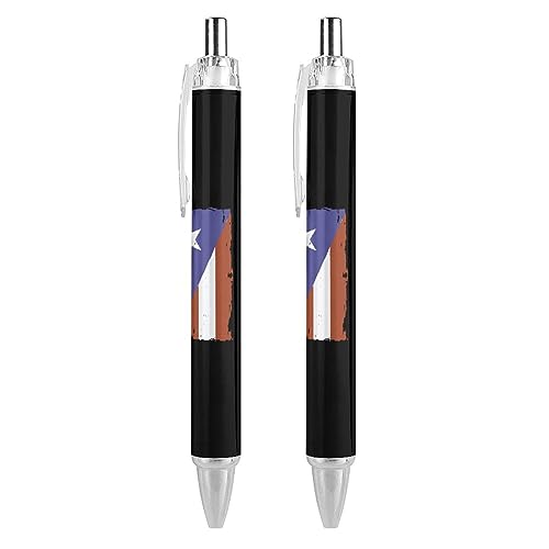 LIYvde Puerto Rico Ricans Boricua-Flaggen-Kugelschreiber, einziehbarer Stift, Arbeitsstifte, Rollkugelschreiber für Büro, Zuhause, 2 Stück von LIYvde