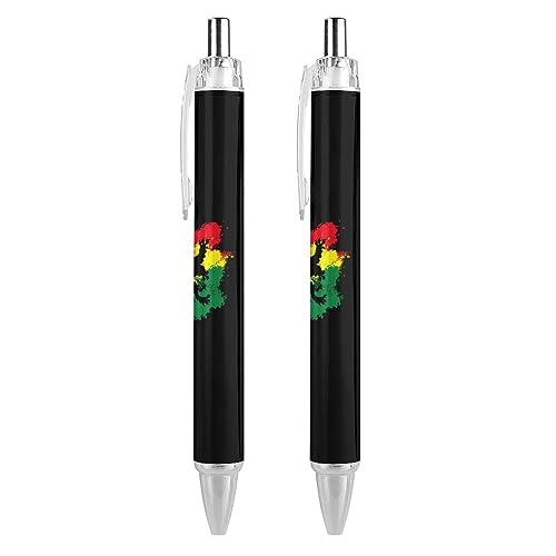 LIYvde Rastafarian Löwen-Kugelschreiber, einziehbarer Stift, Arbeitsstifte, Rollkugelschreiber für Büro, Zuhause, 2 Stück von LIYvde