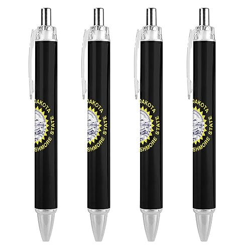 LIYvde South Dakota Kugelschreiber mit Flagge, einziehbarer Stift, Arbeitsstifte, Rollkugelschreiber für Büro, Zuhause, 4 Stück von LIYvde